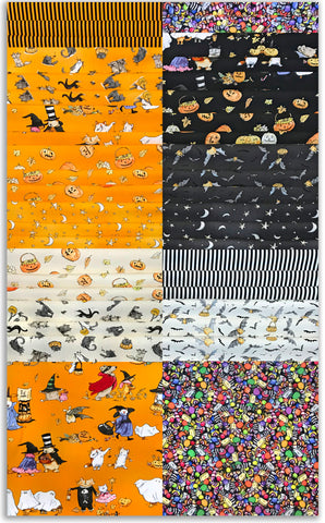 Clothworks pré-cortados quadrados de bolo de camada de 42 peças de 10" - tsq0466 - desfile de Halloween