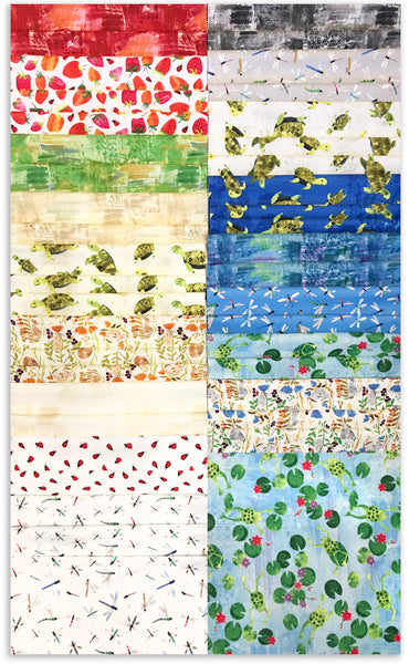 Clothworks cuadrados de pastel en capas precortados de 42 piezas de 10" - tsq0461 - chapoteo de verano