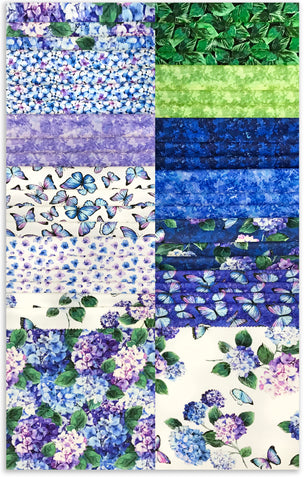 Northcott precortado 42 piezas de azulejos para pastel en capas de 10" - trhaps42 10 - rapsodia en azul