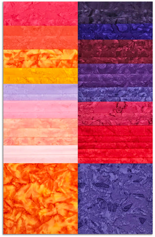 Riley Blake Expressions Batiks Pre-Cut 42 Piece 10" Stacker Layer Cake Squares 10-21003 42 - Sunset Sorbet