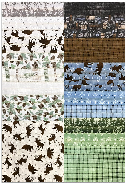Wilmington Prints Pre-Cut 42 Piece 10 Karat 10" Squares 518-852-518 - Timberland Trails