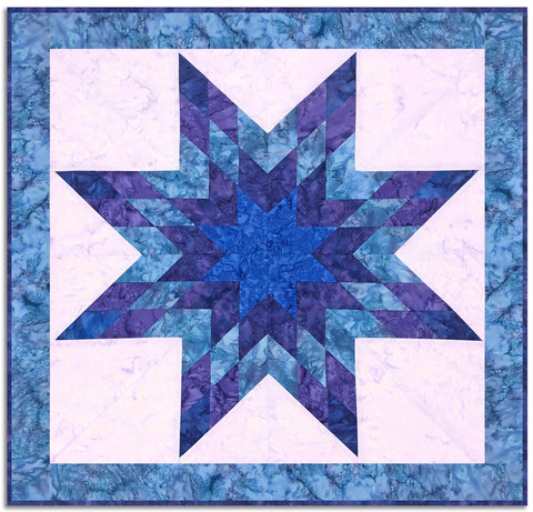 Hoffman Watercolor Batiks Lone Star Pre-Cut Wall Hanging Kit - Iris Garden