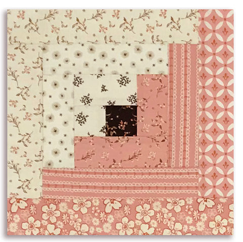 Riley Blake Pre-Cut 12-Block Log Cabin Quilt Kit - Morning Latte