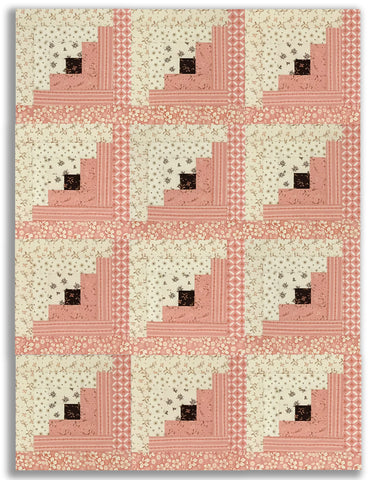 Riley Blake Pre-Cut 12-Block Log Cabin Quilt Kit - Morning Latte