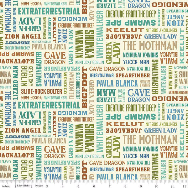 Riley Blake Legends of the National Parks C13282 Cream Park Names By The Yard