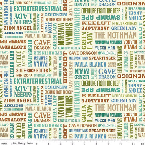Riley Blake Legends of the National Parks C13282 Cream Park Names By The Yard