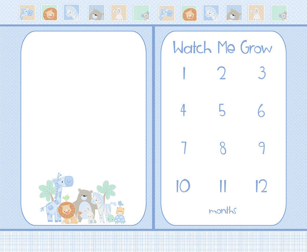 Henry Glass & Co. Little Peepers 9722P 11 White/Blue Milestone Blanket 36" Flannel PANEL By The PANEL (Not Strictly By The Yard)