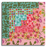 Riley Blake Pre-Cut 12-Block Log Cabin Quilt Kit - Zinnias - Aqua