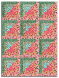 Riley Blake Pre-Cut 12-Block Log Cabin Quilt Kit - Zinnias - Aqua