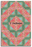 Riley Blake Pre-Cut 12-Block Log Cabin Quilt Kit - Zinnias - Aqua