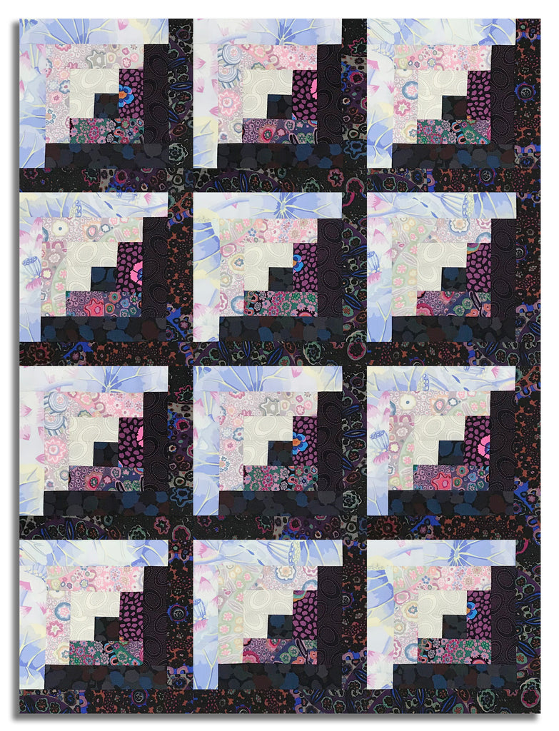 Free Spirit Kaffe Fassett Pre-cut 12 Block Log Cabin Quilt Kit - Black ...