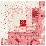 Matt's Moda Pre-cut 12 Block Log Cabin Quilt Kit - Je Taime - Blossom