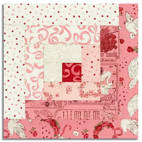 Matt's Moda Pre-cut 12 Block Log Cabin Quilt Kit - Je Taime - Blossom
