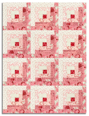 Matt's Moda Pre-cut 12 Block Log Cabin Quilt Kit - Je Taime - Blossom