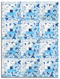 Wilmington Pre-Cut 12 Block Log Cabin Quilt Kit - Blissful Blues - Blue