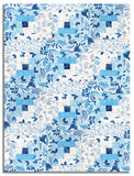 Wilmington Pre-Cut 12 Block Log Cabin Quilt Kit - Blissful Blues - Blue