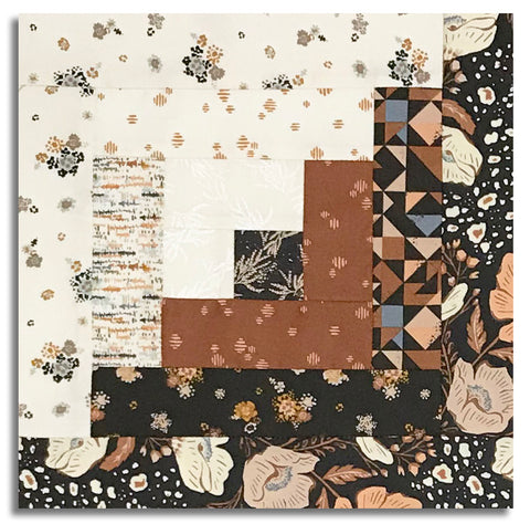 Matt's Moda Pre-cut 12 Block Log Cabin Quilt Kit - Wellspring - Charcoal