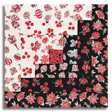 Jordan Fabrics Pre-Cut 12 Block Log Cabin Quilt Kit - Christmas Blossom Silver 2