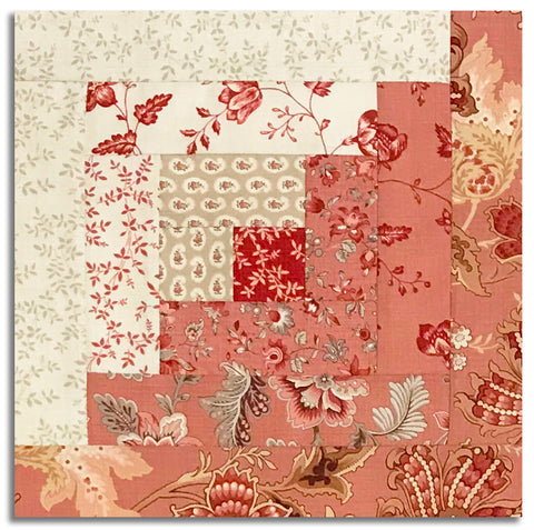 Matt's Moda Pre-cut Log Cabin Table Runner Kit - Le Jardin Rouge - Clay