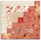 Matt's Moda Pre-cut 12 Block Log Cabin Quilt Kit - Le Jardin Rouge - Clay