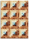 Matt's Northcott Pre-Cut 12 Block Log Cabin Quilt Kit - Stonehenge Canyon - Clay