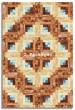 Matt's Northcott Pre-Cut 12 Block Log Cabin Quilt Kit - Stonehenge Canyon - Clay