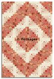 Matt's Moda Pre-cut 12 Block Log Cabin Quilt Kit - Le Jardin Rouge - Clay
