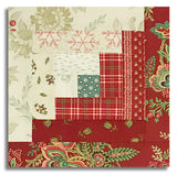 Andover Pre-Cut 12 Block Log Cabin Quilt Kit - Jingle Bell - Cranberry
