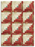 Andover Pre-Cut 12 Block Log Cabin Quilt Kit - Jingle Bell - Cranberry