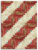 Andover Pre-Cut 12 Block Log Cabin Quilt Kit - Jingle Bell - Cranberry