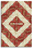 Andover Pre-Cut 12 Block Log Cabin Quilt Kit - Jingle Bell - Cranberry