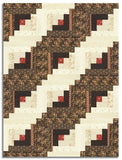 Moda Pre-cut 12 Block Log Cabin Quilt Kit - Miss Mollie - Dark Chocolate