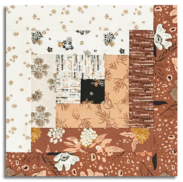 Matt's Moda Pre-cut 12 Block Log Cabin Quilt Kit - Wellspring - Dark Clay