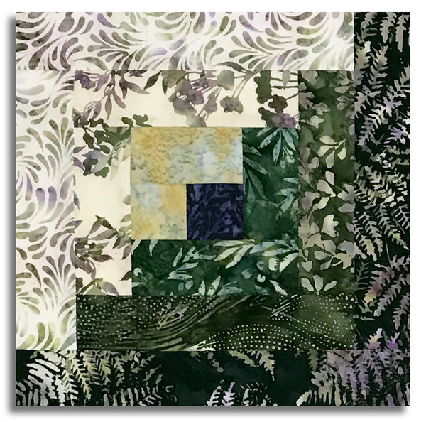 Matt's Hoffman Bali Batiks Pre-Cut 12 Block Log Cabin Quilt Kit - Meadow Lane - Dark
