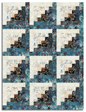 Hoffman Bali Batiks Pre-Cut 12 Block Log Cabin Quilt Kit - Autumn Mist - Denim