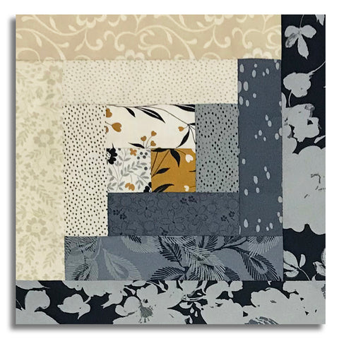 Moda Pre-cut 12 Block Log Cabin Quilt Kit - Arabesque - Dusk