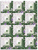 Matt's Clothworks Pre-Cut 12 Block Log Cabin Quilt Kit - Chateau En Fleur - Forest