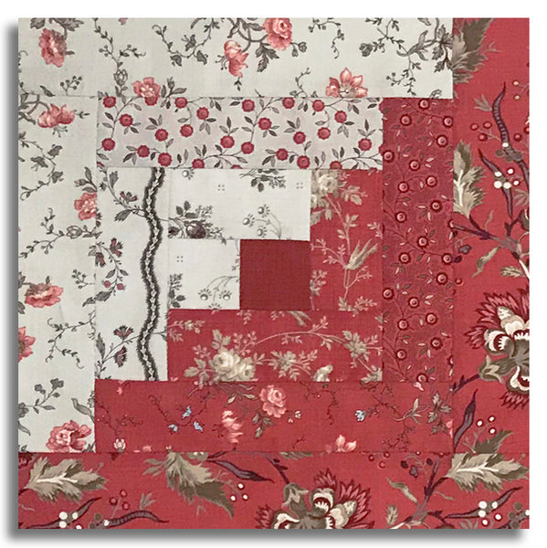 Moda French General Pre-cut 12 Block Log Cabin Quilt Kit - Fleur De Paris - Garance