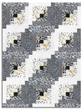 Moda Pre-cut 12 Block Log Cabin Quilt Kit - Mira - Graphite