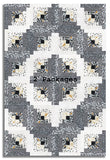 Moda Pre-cut 12 Block Log Cabin Quilt Kit - Mira - Graphite