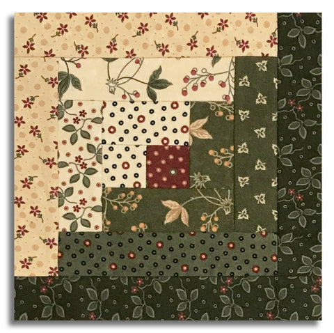 Moda Kansas Troubles Quilters Pre-cut 12 Block Log Cabin Quilt Kit - Flannel Season - Grass
