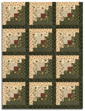 Moda Kansas Troubles Quilters Pre-cut 12 Block Log Cabin Quilt Kit - Flannel Season - Grass