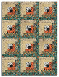 Clothworks Pre-Cut 12 Block Log Cabin Quilt Kit - Emerald Hollow - Green