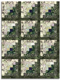 Matt's Hoffman Bali Batiks Pre-Cut 12 Block Log Cabin Quilt Kit - Meadow Lane - Green