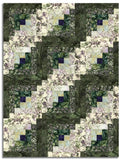 Matt's Hoffman Bali Batiks Pre-Cut 12 Block Log Cabin Quilt Kit - Meadow Lane - Green