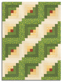 Moda Pre-cut 12 Block Log Cabin Quilt Kit - Sally's Stitches - Green