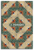 Clothworks Pre-Cut 12 Block Log Cabin Quilt Kit - Emerald Hollow - Green