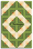 Moda Pre-cut 12 Block Log Cabin Quilt Kit - Sally's Stitches - Green