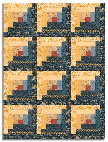 Moda Pre-cut 12 Block Log Cabin Quilt Kit - Miss Mollie - Indigo