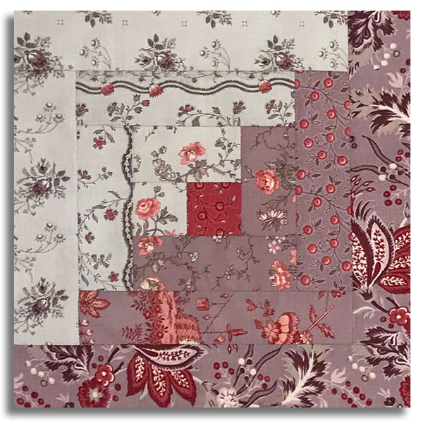 Moda French General Pre-cut 12 Block Log Cabin Quilt Kit - Fleur De Paris - Lavender